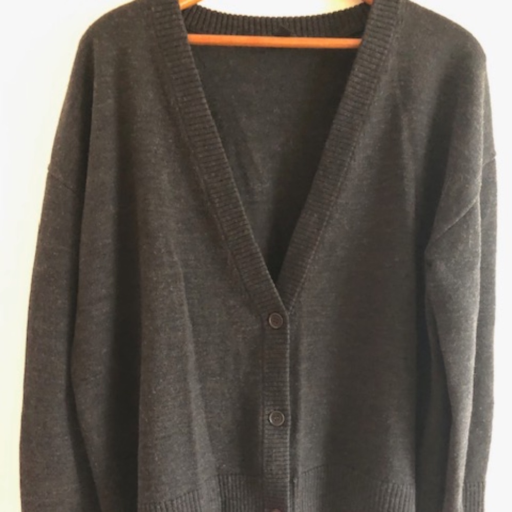 COS thick merino wool cardigan - small
